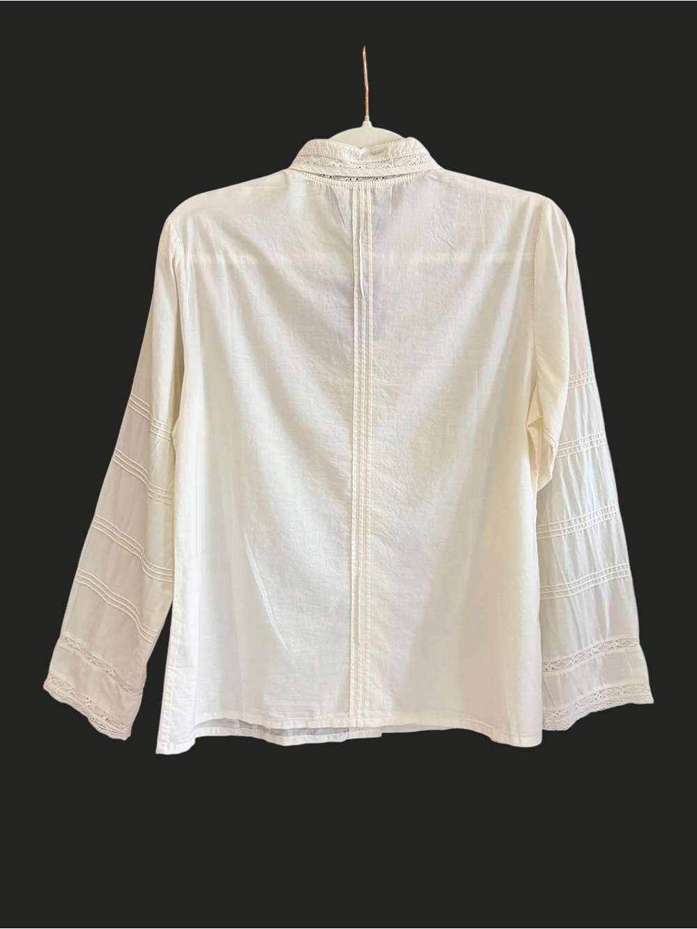 NWT APRIL CORNELL Meg Blouse Ecru Embroidered Crochet Flowers S - Picture 3 of 11